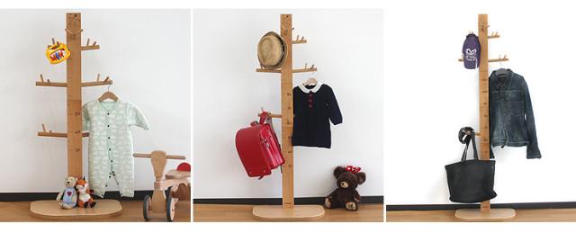 HOPPL ホップル ゲンキメーター 身長計 木製 コートハンガー 子供用