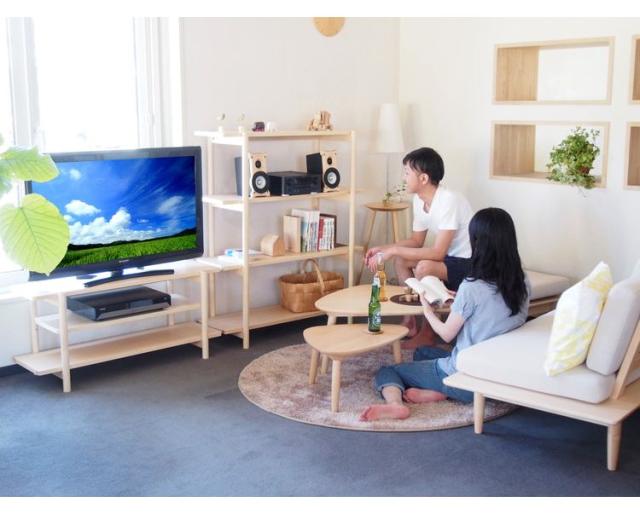 【cosine リビングシェルフ 120 メープル】 コサイン 日本製 旭川家具 国産 収納 収納ラック オープンラック 3段 シェルフ(代引不可)【送_1