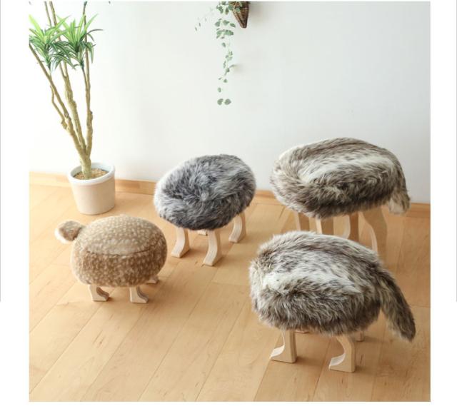 匠工芸 アニマル スツール ウルフグレー ミックス S オットマン STOOL 匠工芸 スツール「アニマルスツール」ウルフグレーミックス 全2