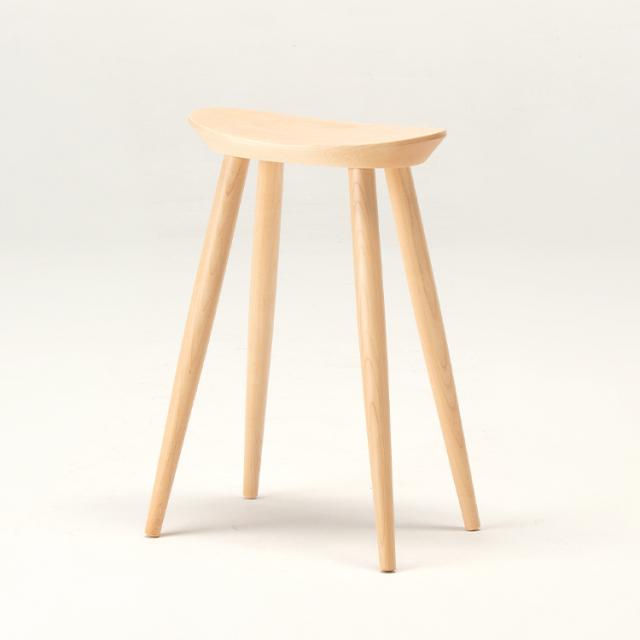 【日本製 ハイスツール メープル材】 スツール ハイ イス 椅子 チェア ベンチ ウレタン塗装 リビング 玄関 洗面所 木製 木目調 木目 無垢材 旭川家具 幅36cm 奥行27cm 高さ54.5cm(代引不可)【送料