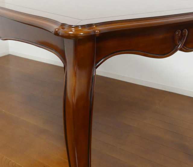 ダイニングテーブル 幅140cm マホガニー 天然木 ラッカー塗装 テーブル ...
