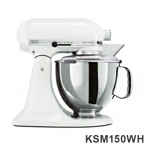 ミキサー キッチンエイド 業務用多機能スタンドミキサー ヘッドアップ式ミキサー コンパクト ホワイト KSM150WH(代引不可)【送料無料】