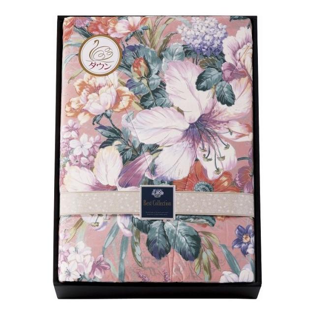 ダウン50%入り 羽毛肌掛けふとん ピンク BUF-1202(代引不可)【送料無料】の通販は