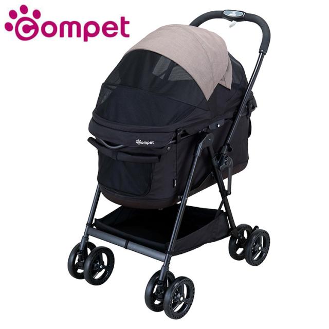 compet miliclan α long ミリクランα ロング カラパナブラック ペットカート 折りたたみ 自立式 洗える 洗濯可 コンパクト 軽量 ペット用 カート キャリー バギー 犬用 猫用 コンビ コムペット【送