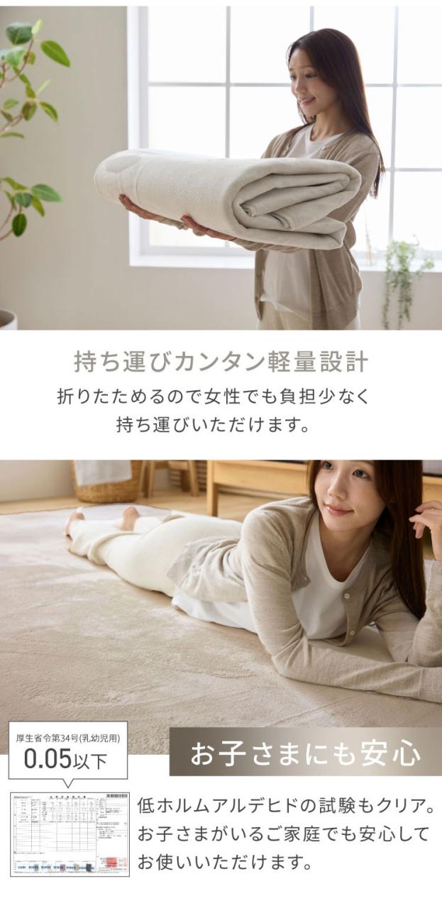 洗えるラグマット 200×300cm 長方形 滑り止め付 ホットカーペット対応 床暖房対応 北欧 モダン おしゃれ オールシーズン ウォッシャブル ラグマット ラグカーペット リビング 絨毯 マット ラ
