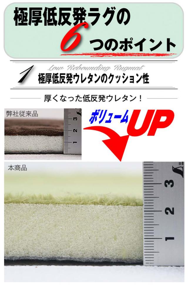 ラグ 円形 低反発 直径200cm 極厚25mm 洗える ラグ 厚手 滑り止め 低反発マット マットリビング 春 夏 用(代引不可)【送料無料】_9