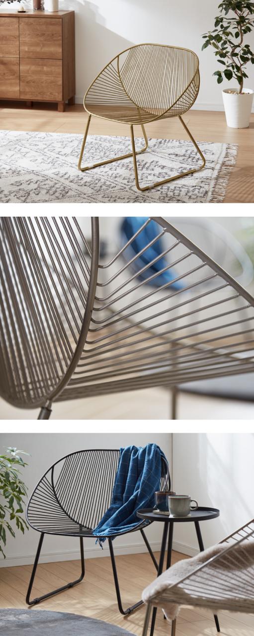 アンティーク調アイアンワイドチェア ワイヤーワイドチェア（シルバー系）1021 アンティーク調アイアンワイドチェア ワイヤーワイドチェア（シルバー