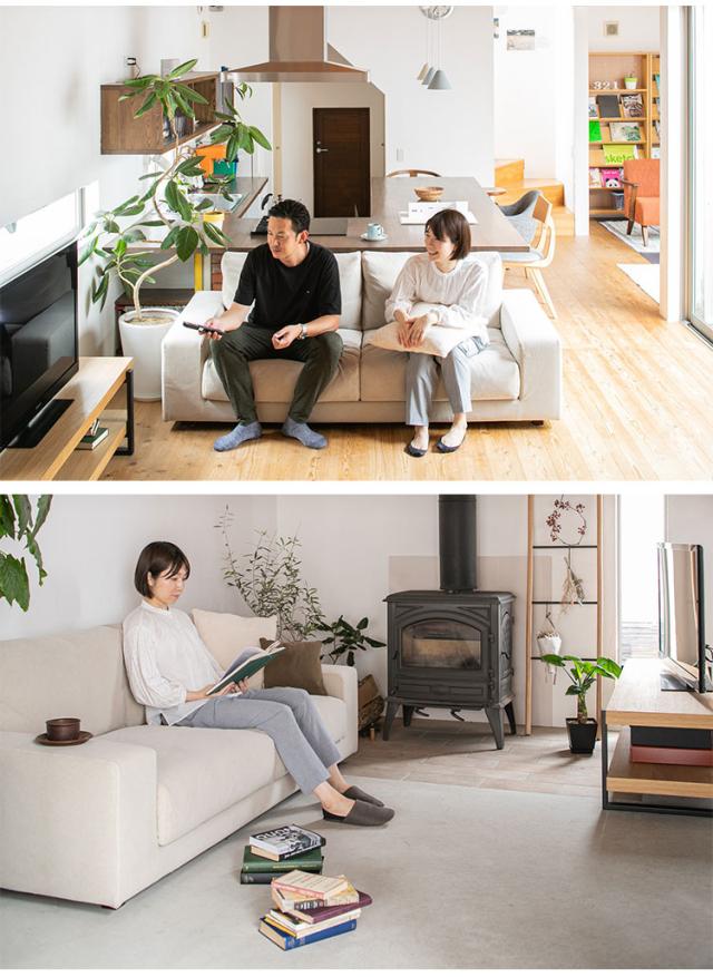 3人掛け ローソファ 幅195cm コットン100%帆布生地 羽毛 木脚 完成品 おしゃれ 北欧 シンプル 3人用 2人用 2人掛け 新生活 一人暮らし(代引不可)【送料無料】_6