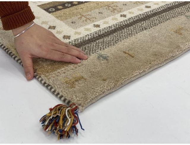 ラグ 90×130cm 冬柄 断熱 ウール コットン 天然素材 オールシーズン シンプル おしゃれ 北欧 絨毯 カーペット マット リビングマット 新生活 一人暮らし(代引不可)【送料無料】_2