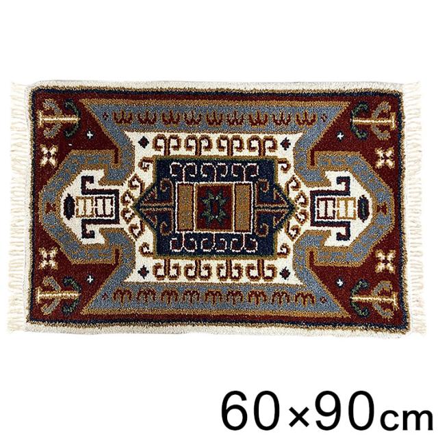 60×90トライバルマットFLAG インテリア ラグ カーペット ラグマット ラグカーペット リビング 絨毯 玄関マット 玄関 ミニマット(代引不可)【送料無料】の通販は 9,980円