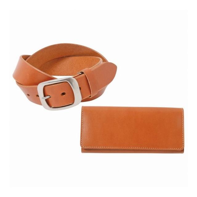 栃木レザー ベルト&ヌメ革長財布 ブラウン OJ-2300 栃木レザー ベルト&ヌメ革長財布 ブラウン OJ-2300 ブランドベルト