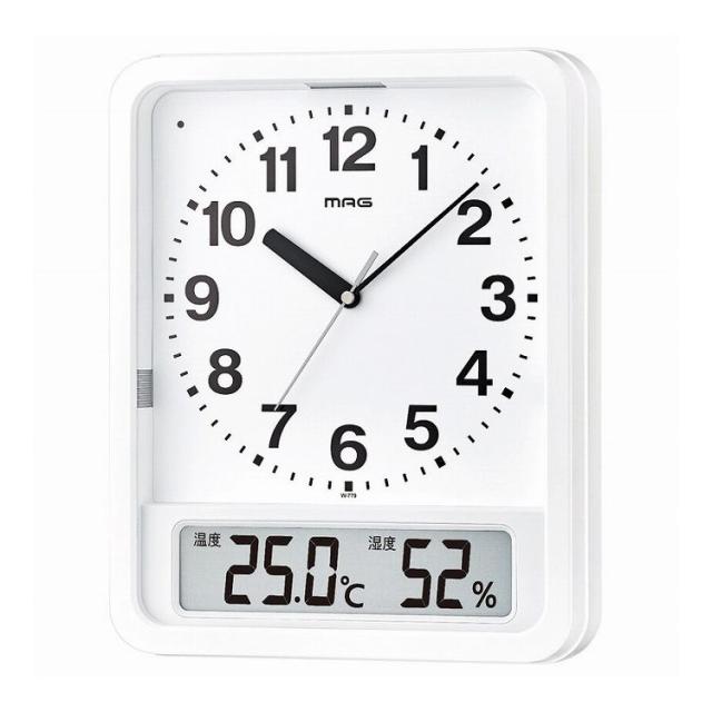 電波自動点灯置掛両用時計 ルック W-779 WH-Z 掛時計 マグ(代引不可)【送料無料】の通販は