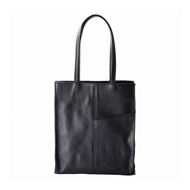 牛革縦型トートバッグ ブラック 4110-01A(代引不可)【送料無料】の通販は 9,310円