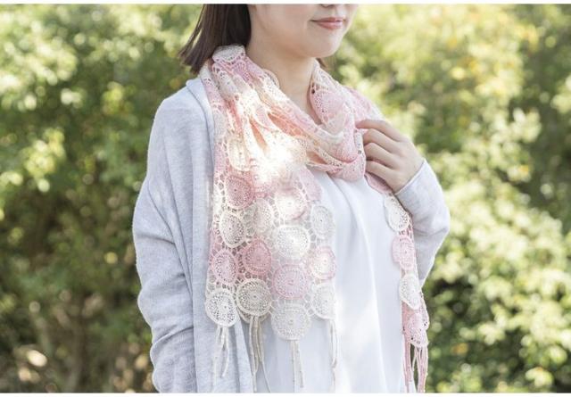 YUMEZAIKU さくら初め 桜染 エンブロイスカーフアリウム 73774(代引不可)【送料無料】