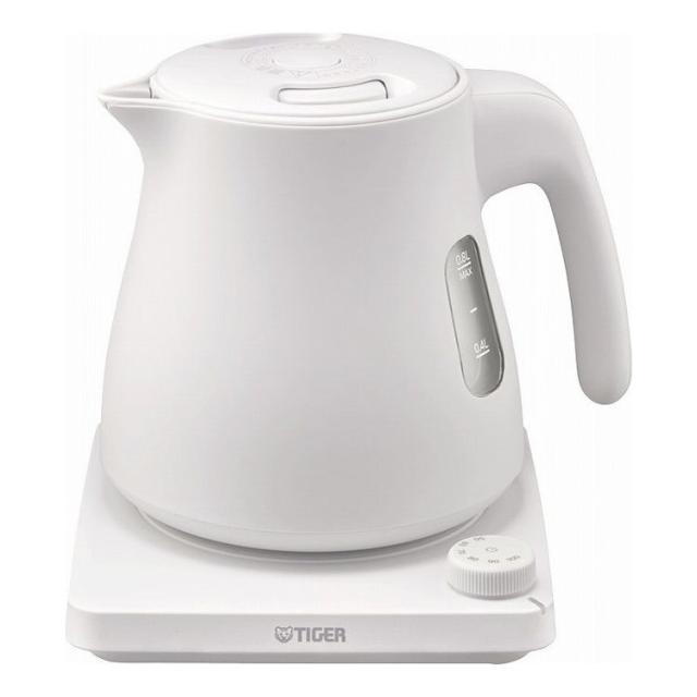 タイガー魔法瓶 温度調節機能付蒸気レスケトル0.8L グレイッシュホワイト PTV-A080WG(代引不可)【送料無料】