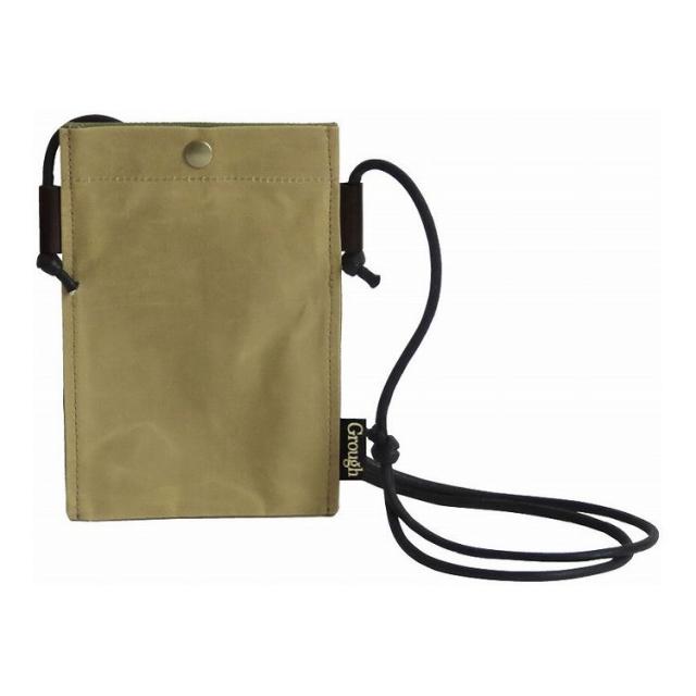 そだてる帆布Grough パラフィン加工帆布×レザー スマホミニショルダー ベージュ×カーキ GRH50500-KH(代引不可)【送料無料】の通販は 4,961円