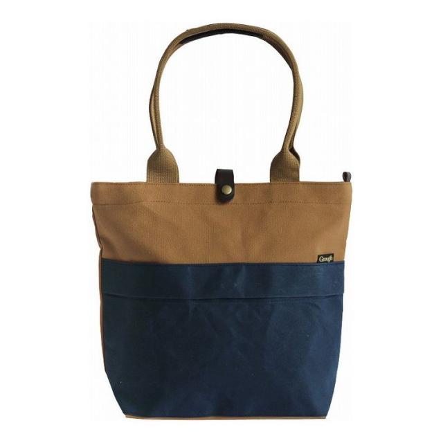 そだてる帆布Grough パラフィン加工帆布×レザー トートバッグ ネイビー×ブラウン GRH50100-NV(代引不可)【送料無料】