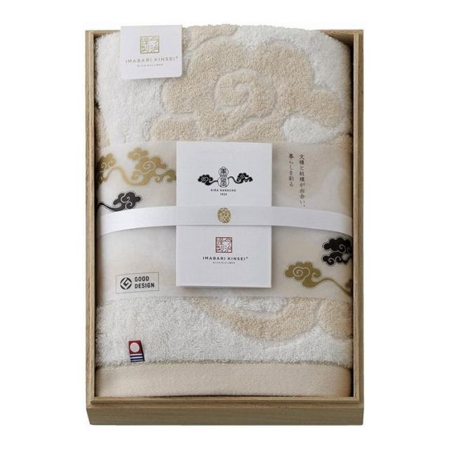 今治謹製 雲母唐長(KIRA KARACHO) 唐長文様コンパクトバスタオル(木箱入) オレンジ KK89050OR(代引不可)【送料無料】の通販は 6,050円