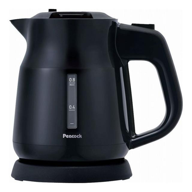 ピーコック 電気ケトル0.8L ブラック WGK-08 B(代引不可)【送料無料】