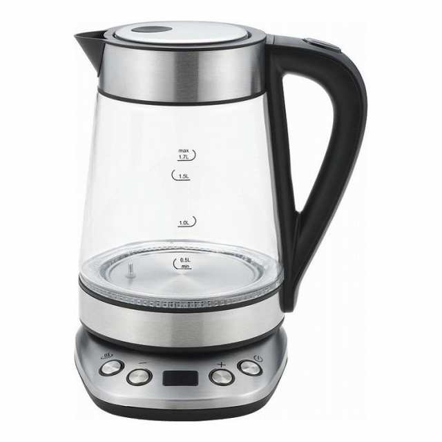 SUSTIA 温度調整ガラス電気ケトル1.7L SUS-02(代引不可)【送料無料】