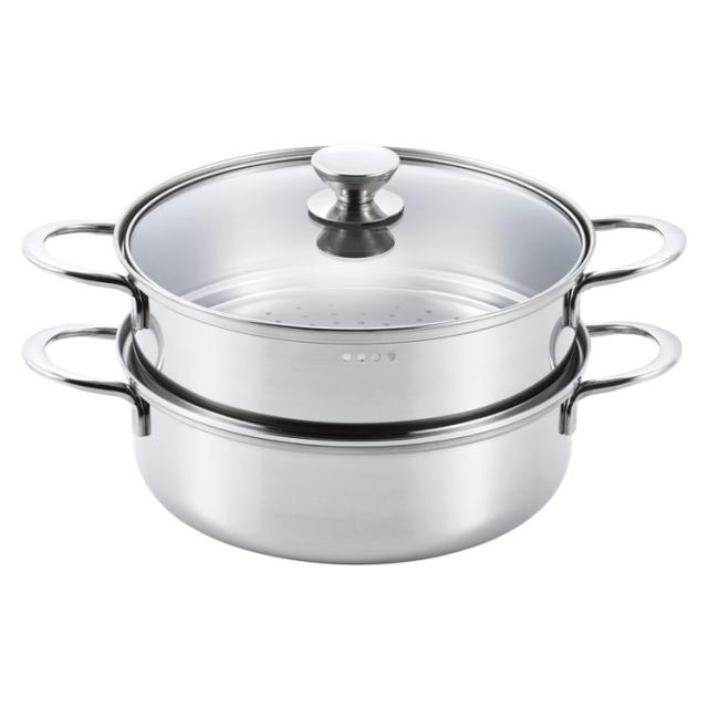 IH相応う二段蒸し器23糎 ルチェンテ 膳だて装具 LU-23M(代引不可)【貨物輸送無料】
