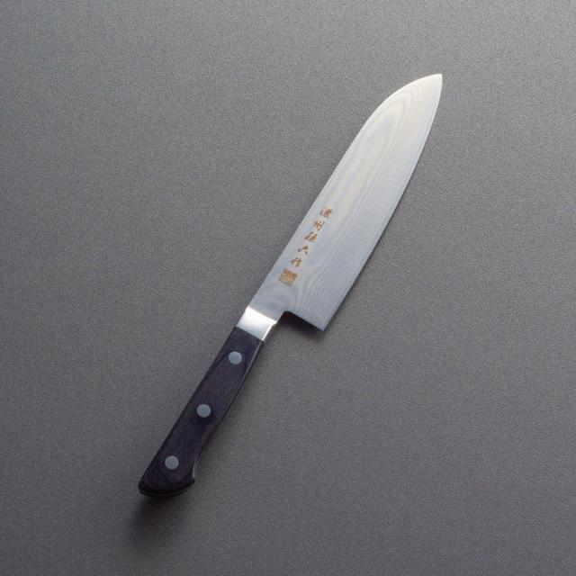 ダマスカス三徳包丁 濃州孫六作 包丁 200L(代引不可)【送料無料】