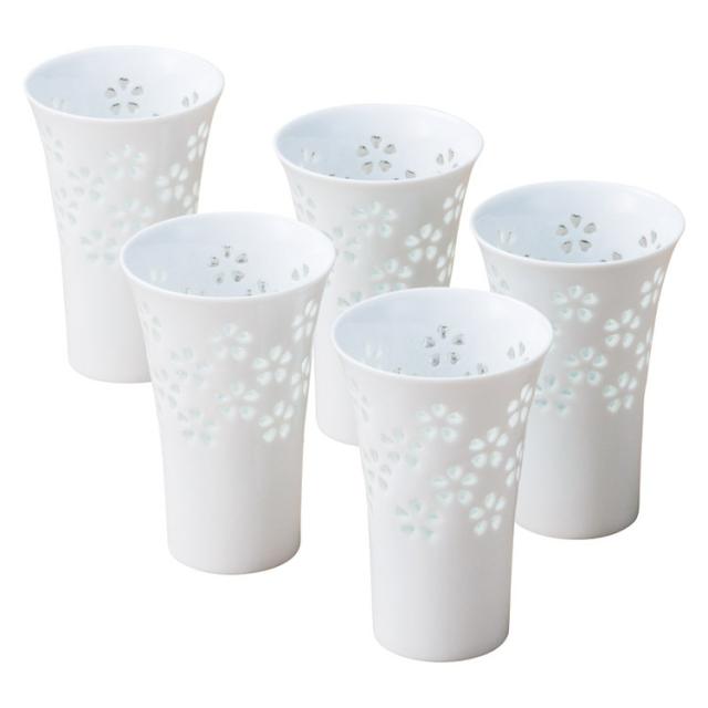 水晶彫 麦酒グラス5客 波佐見焼 丹心窯 洋ガラス食器(代引不可)【送料無料】