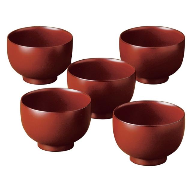 古代朱 漆塗り椀5客揃 紀州塗 和陶器 2012-2(代引不可)【送料無料】