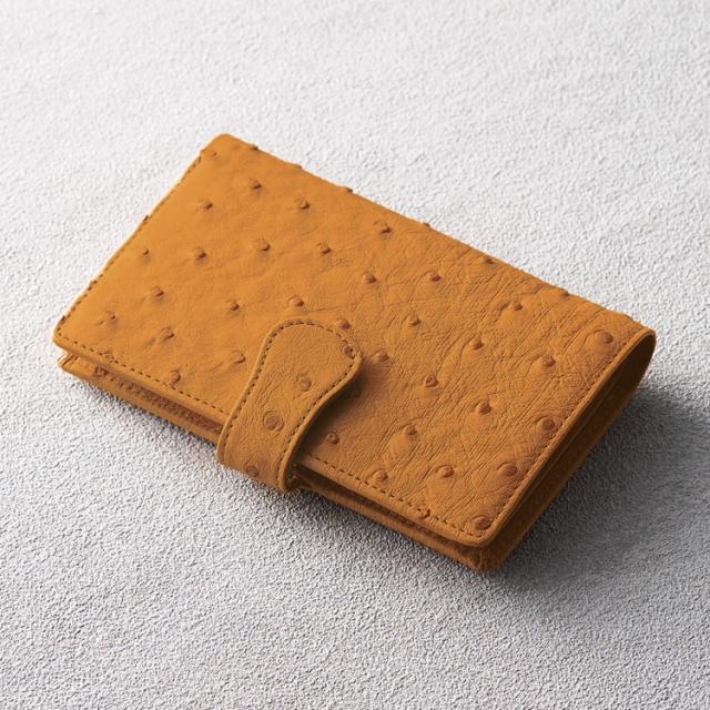 オストリッチ横長ベルト付財布 ブランド財布 S-NO8500043YE(代引不可