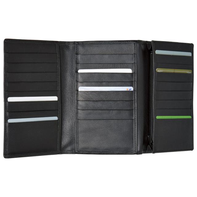 ソフトオイルレザー カード24枚収納財布(ブラック) 財布 8157-01(代引