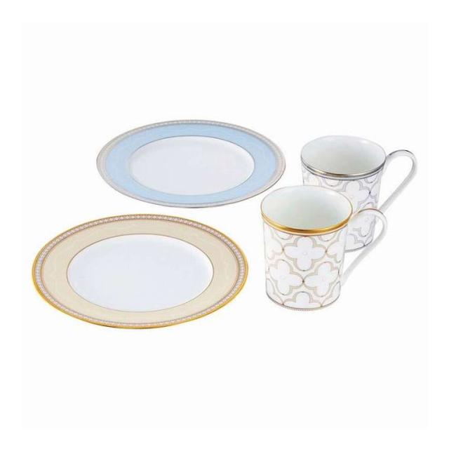 モーニングペアセット トレフォリオゴールド&amp;プラチナ ノリタケ 4945-57L/M9722 ギフト プレゼント(代引不可)【送料無料】