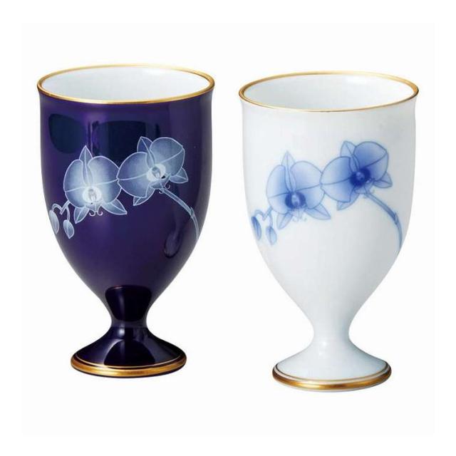 ペアワインカップ 胡蝶蘭 香蘭社 RW1202-2BYL ギフト プレゼント(代引不可)【送料無料】