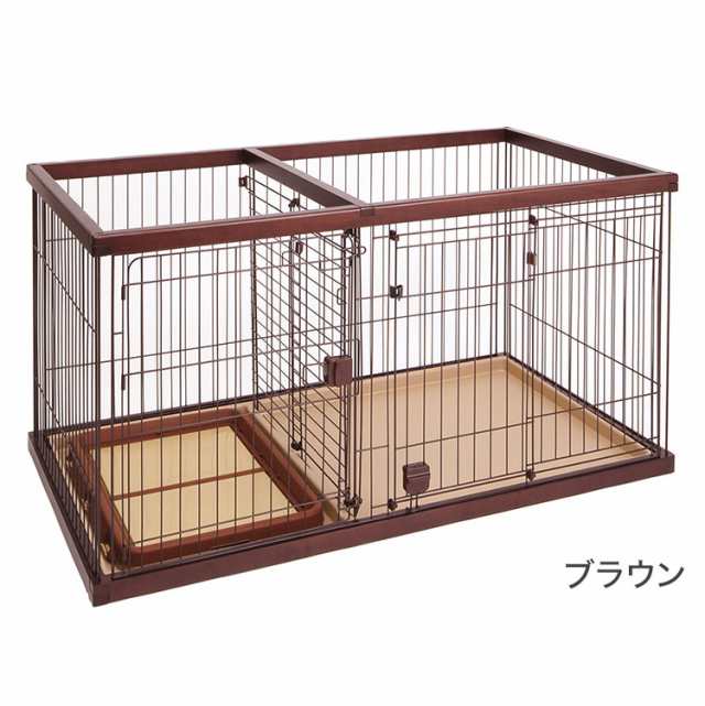 ペティオ ドッグルームサークル 犬用 ケージ ゲージ ワイド 小屋 トレー付 小型犬用 中型犬用 トイレの場所を分けられる 犬ゲージ ハウス