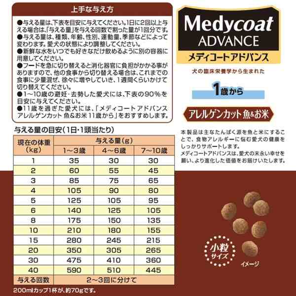 ペットライン メディコートアドバンス アレルゲンカット 魚&お米 1歳から 6kg【送料無料】の通販は