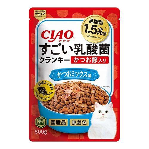 いなばペットフード CIAO すごい乳酸菌クランキー かつお節入り かつおミックス味 500g