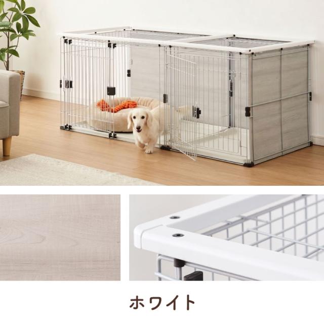 【短期使用】ボンビアルコン 犬用ケージ 90×60 背面パネル 両開き ボンビアルコン 犬用 ケージ 屋根付き トイレと居住スペースの分離式