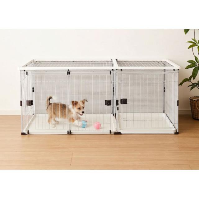 ボンビアルコン 犬用 ケージ 屋根付き トイレと居住スペースの分離式 