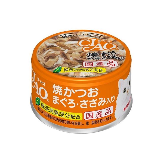 【24個セット】 CIAO 焼かつお まぐろ・ささみ入り 85g x24【送料無料】の通販は 5,340円
