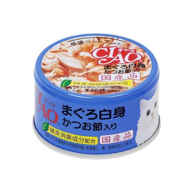 【24個セット】 CIAO まぐろ白身 かつお節入り 85g x24【送料無料】の通販は 5,340円