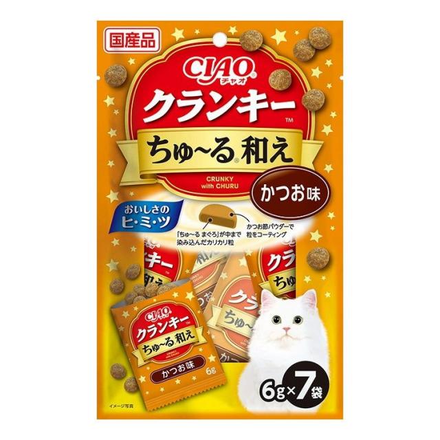 【6個セット】 CIAO クランキー ちゅ~る和え かつお味 6g×7袋 x6 18,697円