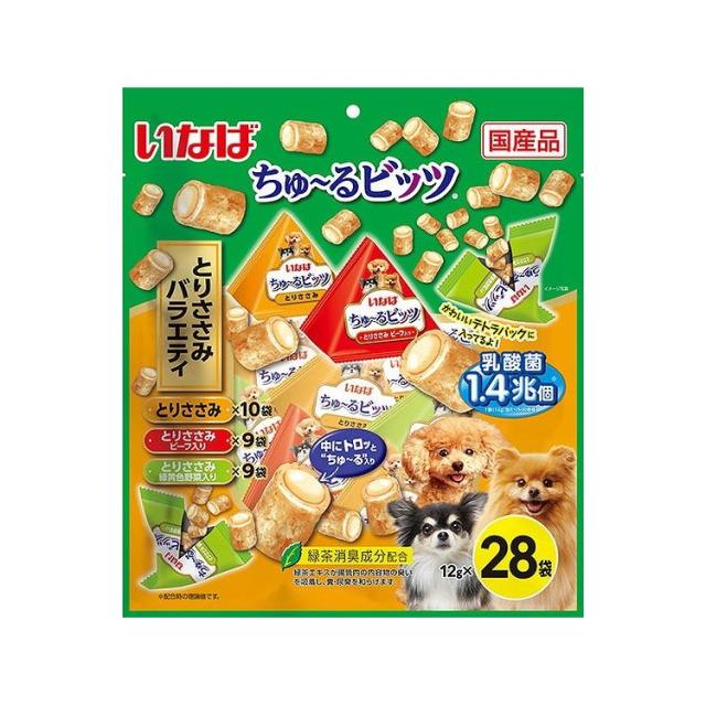 【4個セット】 いなば ちゅ~るビッツ とりささみバラエティ 12g×28袋 x4【送料無料】 6,038円