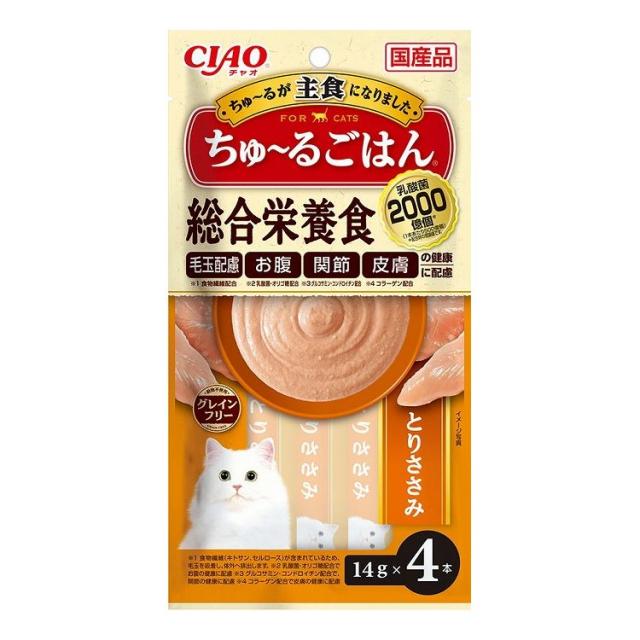【24個セット】 CIAO ちゅ~るごはん とりささみ 14g×4本 x24【送料無料】の通販は 4,859円