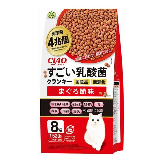 【4個セット】 CIAO すごい乳酸菌クランキー まぐろ節味 190g×8袋 x4【送料無料】 7,853円