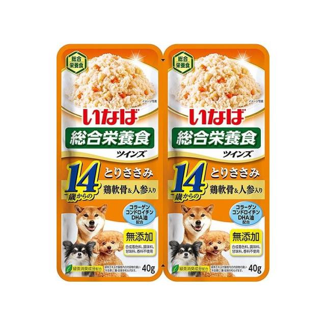 【48個セット】 いなば ツインズ 14歳からのとりささみ 鶏軟骨&人参入り 80g(40g×2) x48【送料無料】
