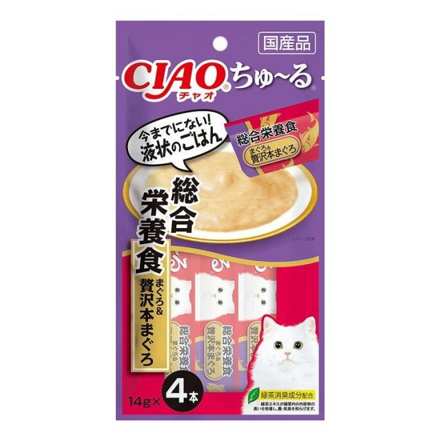 【24個セット】 CIAO ちゅ~る 総合栄養食 まぐろ&贅沢本まぐろ 14g×4 x24【送料無料】の通販は 5,030円