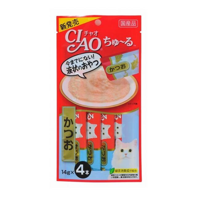 【24個セット】 CIAO ちゅ~る かつお 14g×4本 x24【送料無料】