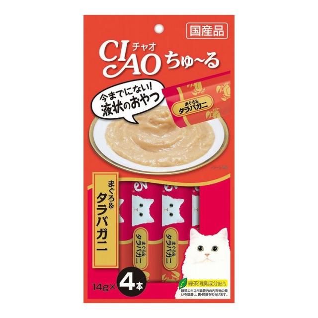 【24個セット】 CIAO ちゅ~る まぐろ&タラバガニ入り 14g×4本 x24【送料無料】の通販は 5,264円