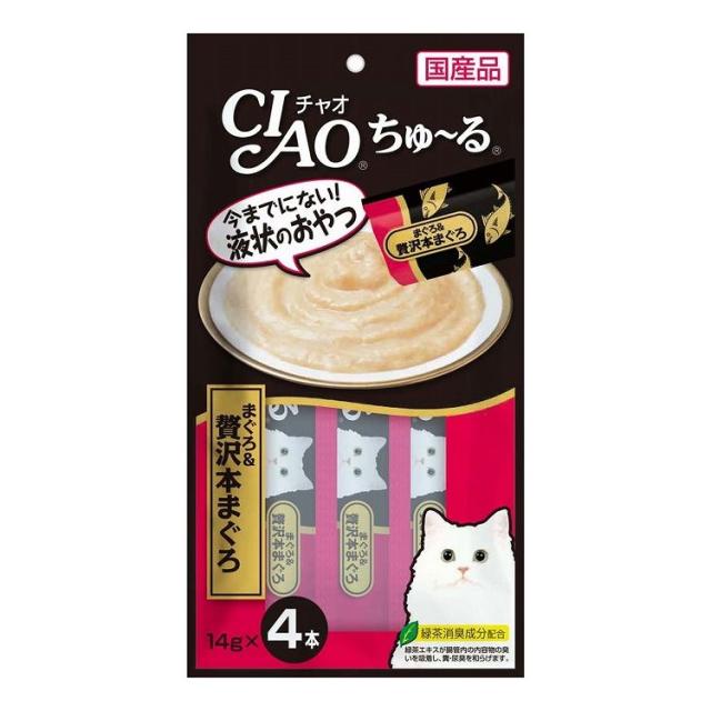 【24個セット】 CIAO ちゅ~る まぐろ&贅沢本まぐろ 14g×4本 x24【送料無料】の通販は