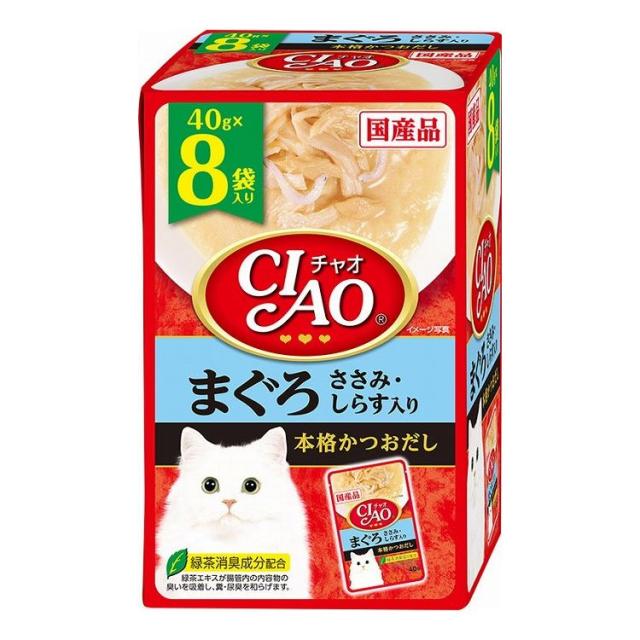 【12個セット】 CIAO パウチ まぐろ ささみ・しらす入り 40g×8袋 x12【送料無料】