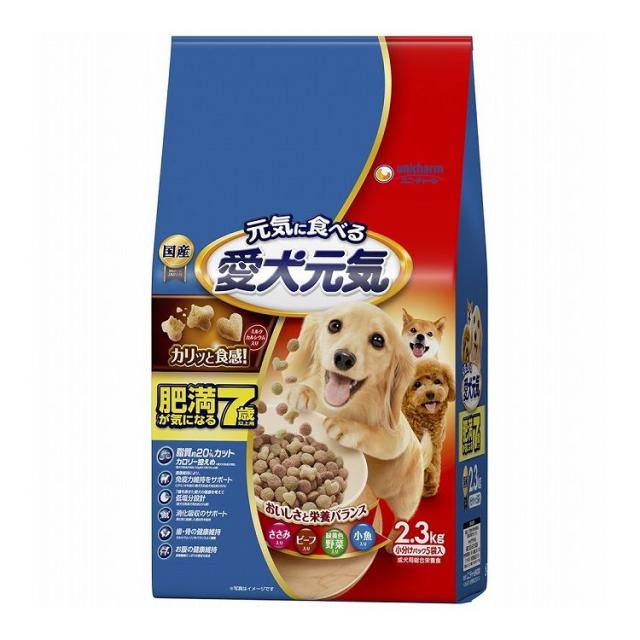 【4個セット】 ユニチャーム 愛犬元気 肥満が気になる7歳以上用ささみ・ビーフ・緑黄色野菜・小魚入り 2.3kg【送料無料】 6,278円